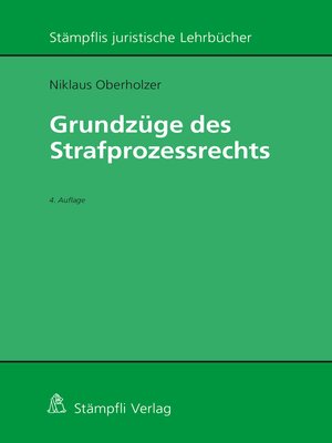 cover image of Grundzüge des Strafprozessrechts